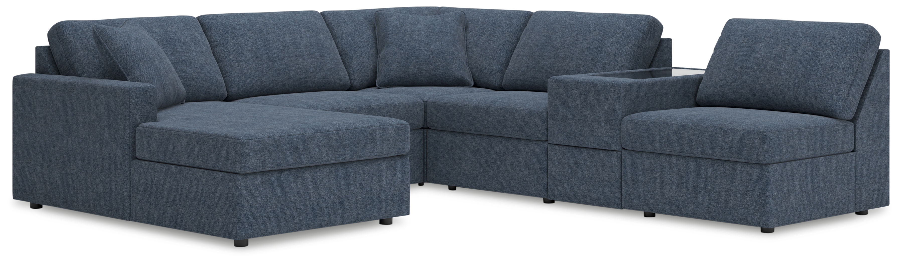Modmax - 6-Piece Sectional With Laf Corner Chaise And Storage Console - Ink
