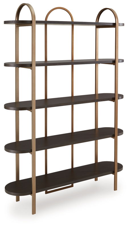 Brentmour - Bookcase - Brown / Gold Finish