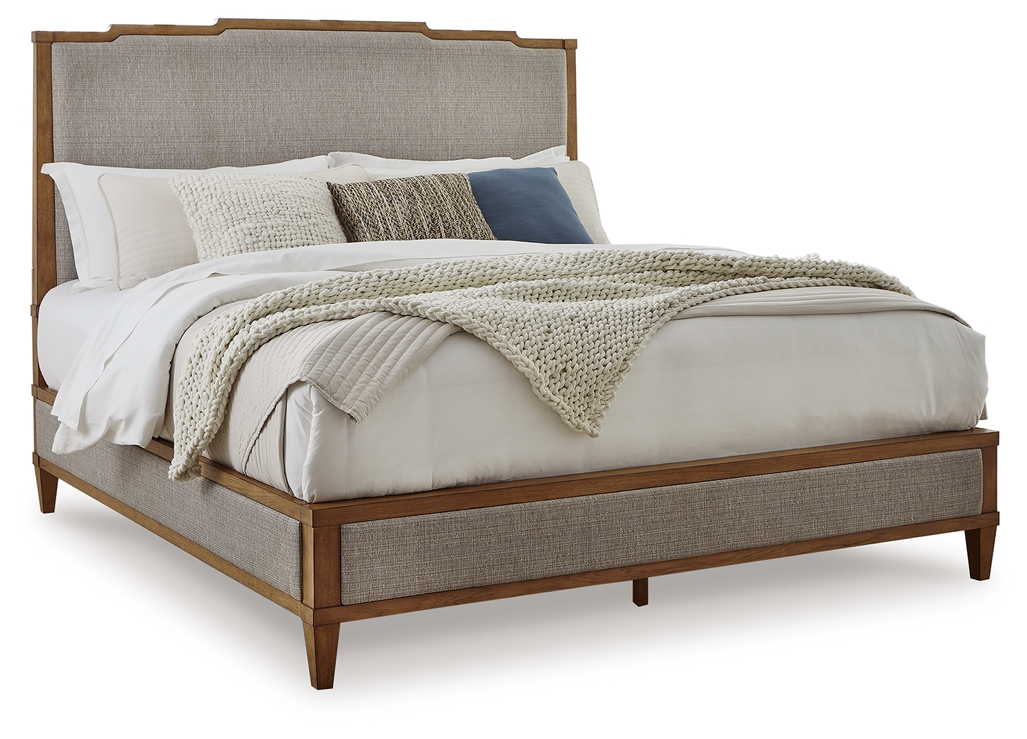 Sharlance - Queen Upholstered Panel Bed - Light Brown