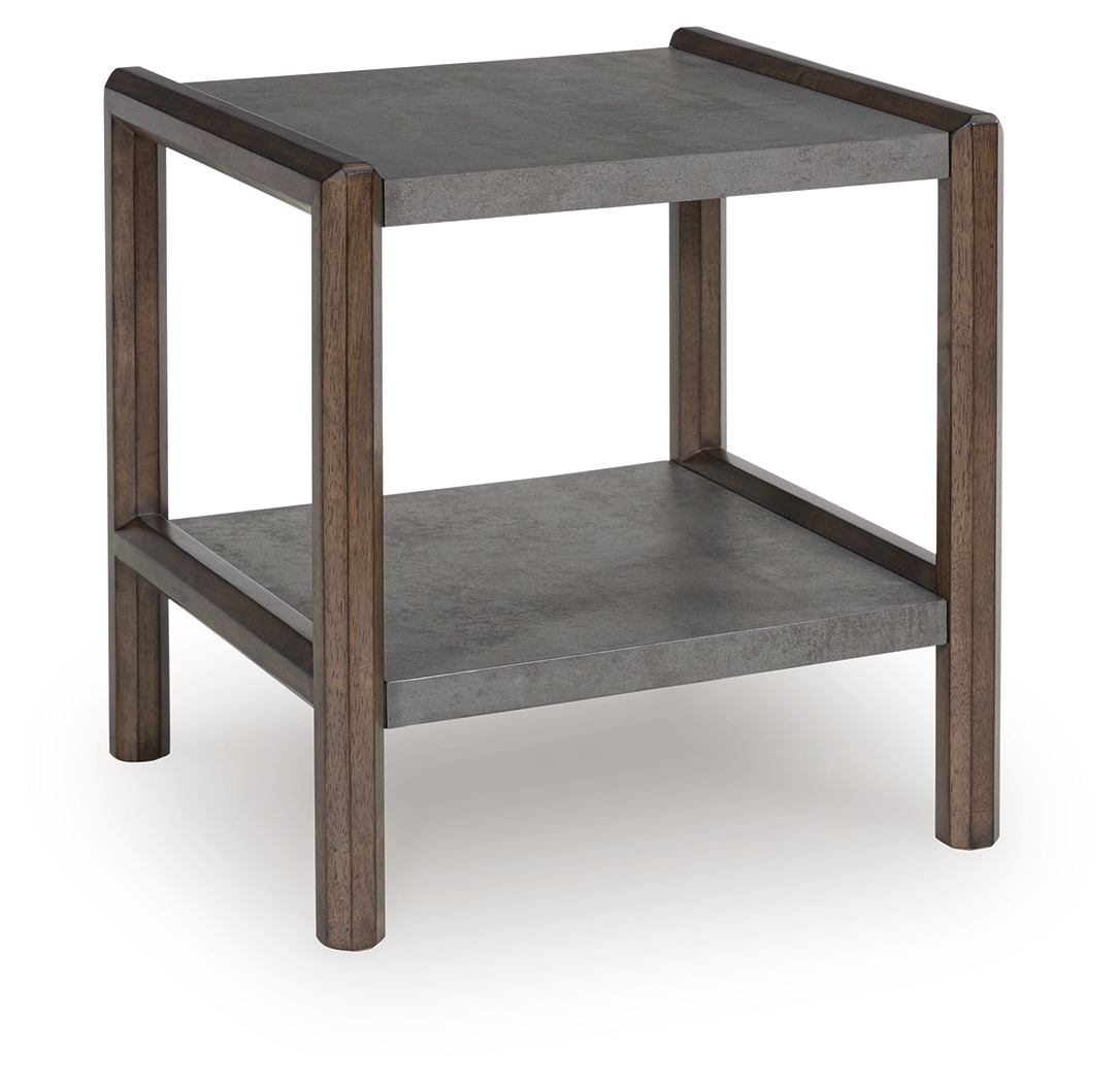 Kallenny - Rectangular End Table - Brown / Gray
