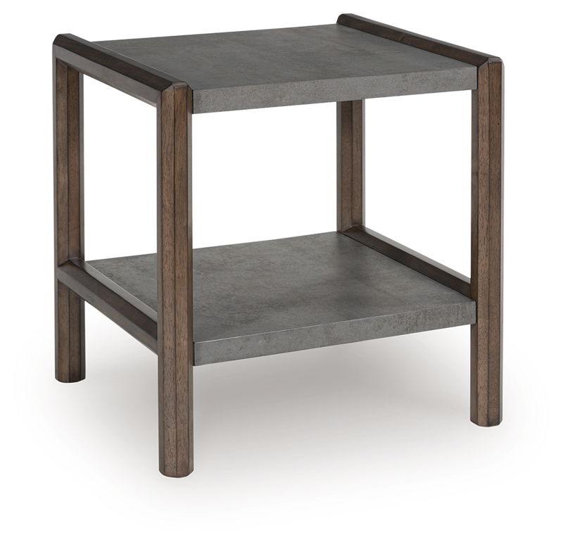 Kallenny - Rectangular End Table - Brown / Gray