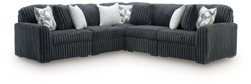Midnight-Madness - 5-Piece Sectional - Gunmetal