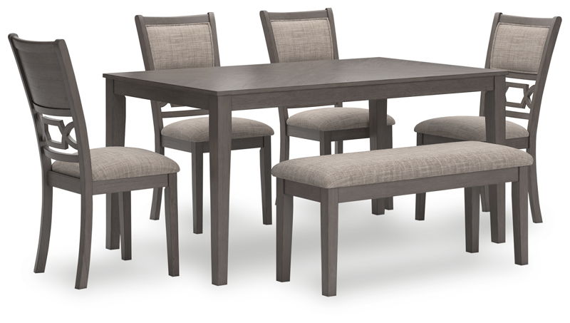 Wrenning - Dining Room Table Set (Set of 6) - Gray