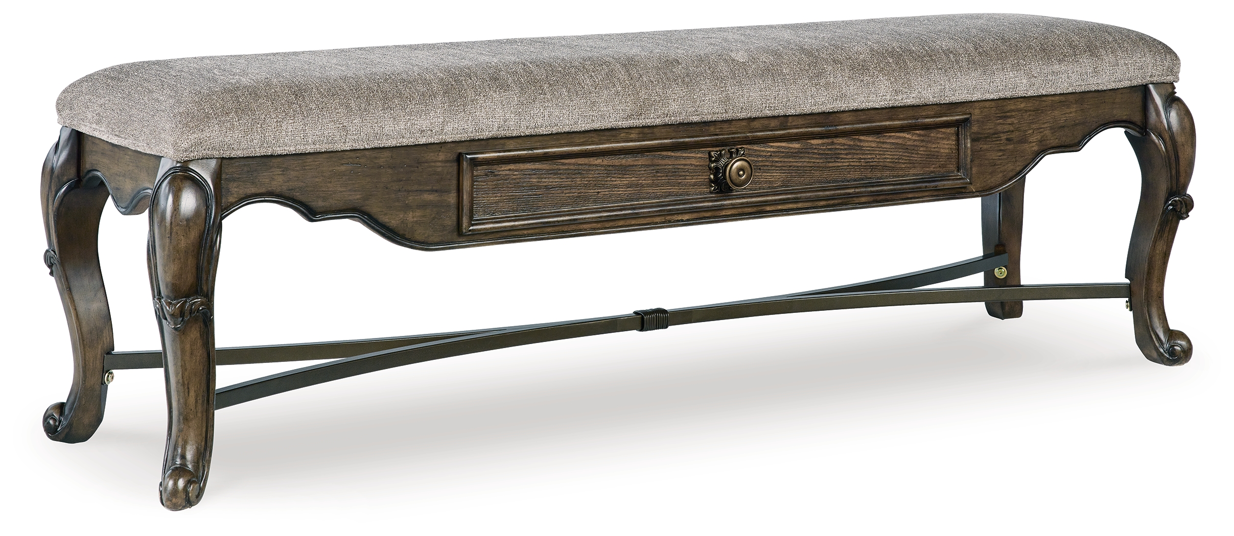 Maylee - Upholstered Storage Bench - Dark Brown