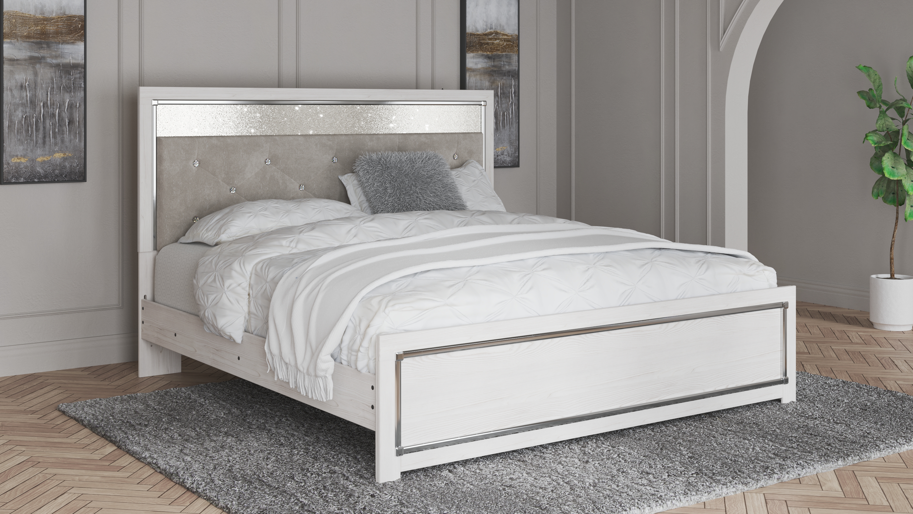 Altyra - King Panel Bed - White
