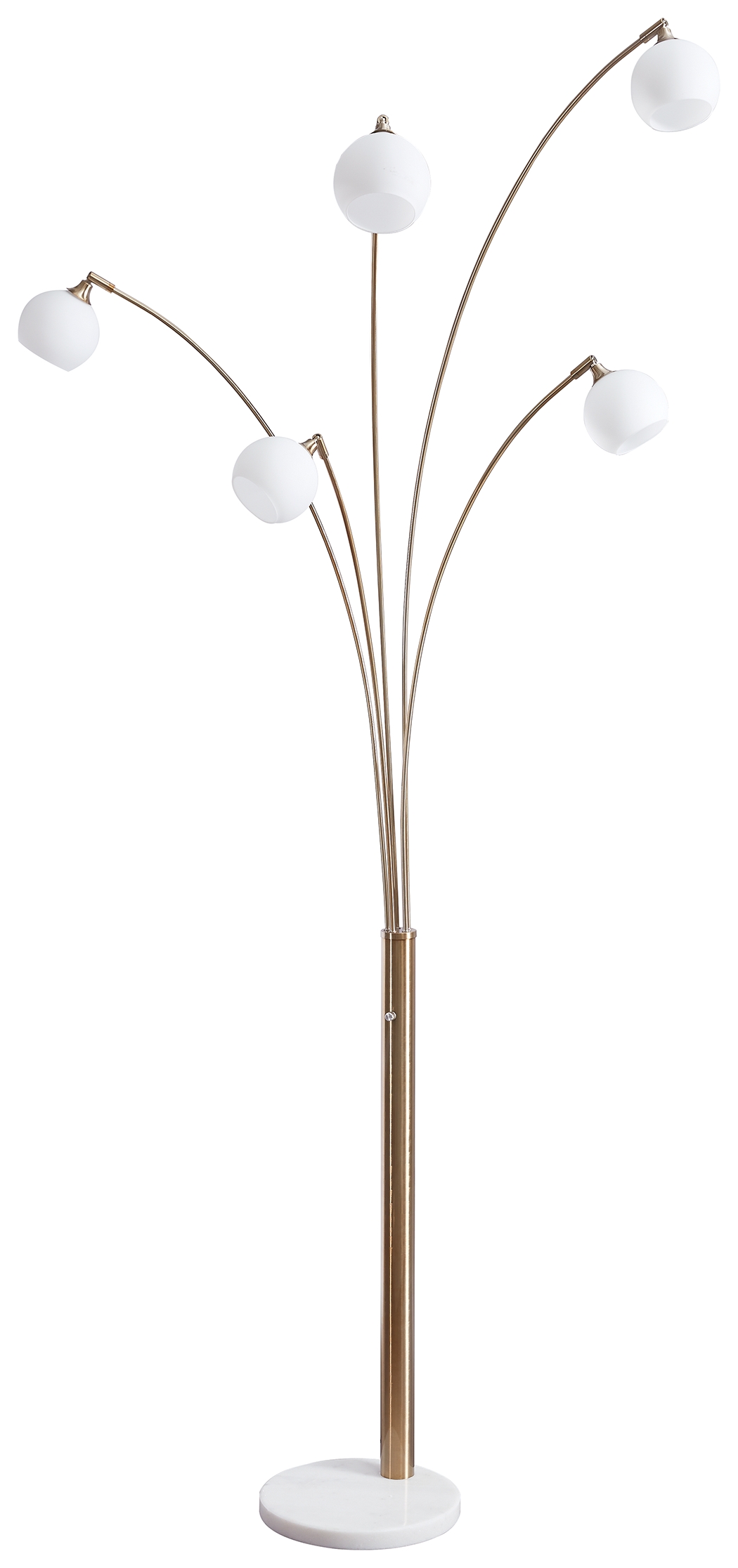 Taliya - Metal Arc Lamp  - Champagne / White