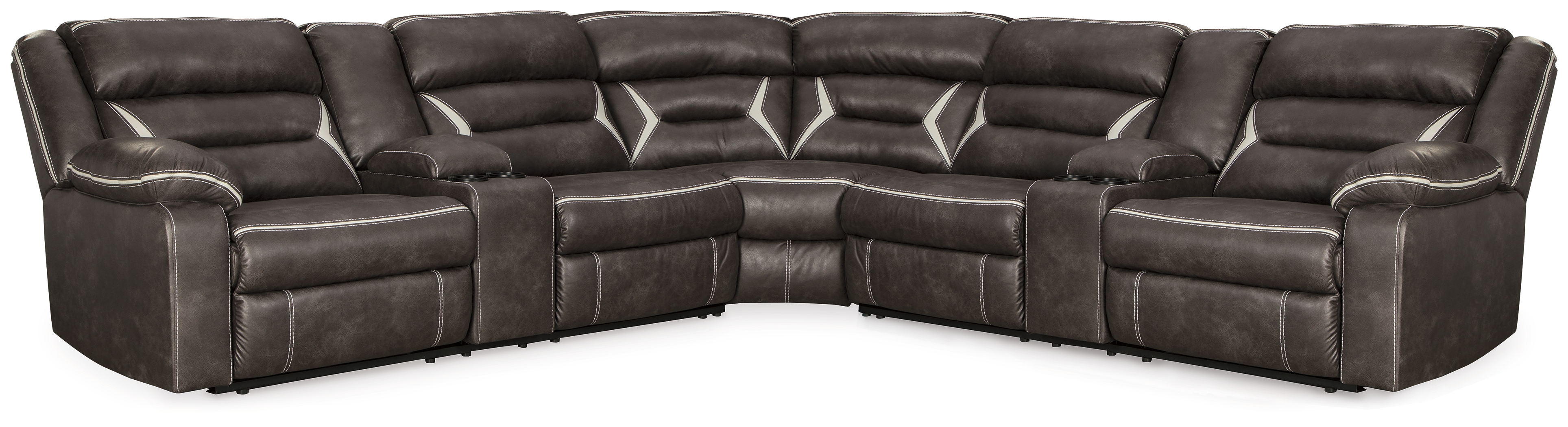 Kincord - 3-Piece Power Reclining Sectional - Midnight