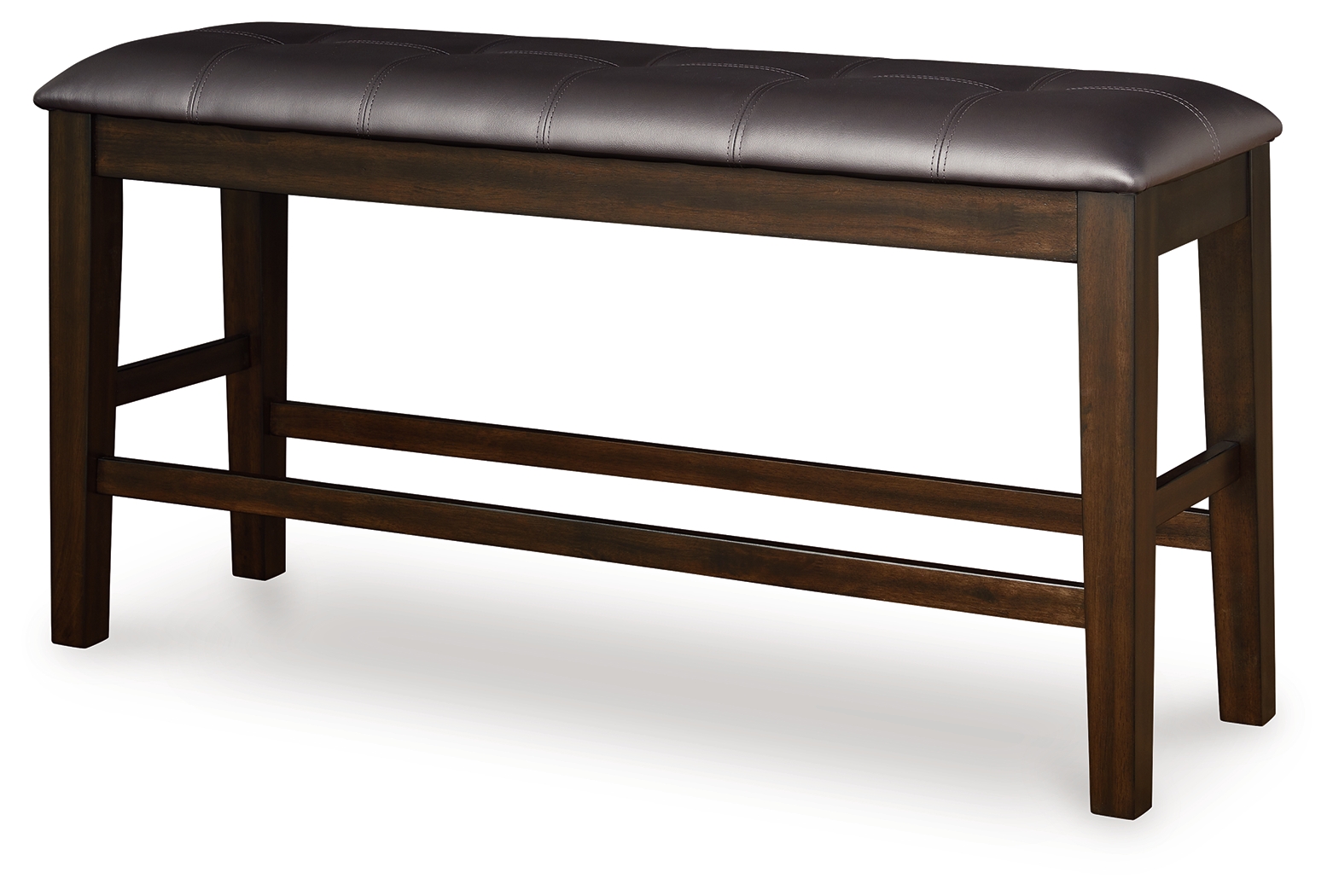 Haddigan - Double Counter Height Upholstered Bench - Dark Brown