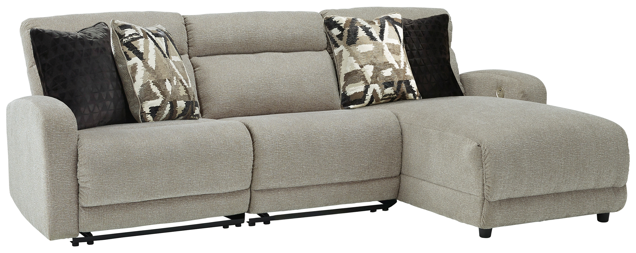 Colleyville - 3-Piece Power Reclining Sectional With Chaise - Stone
