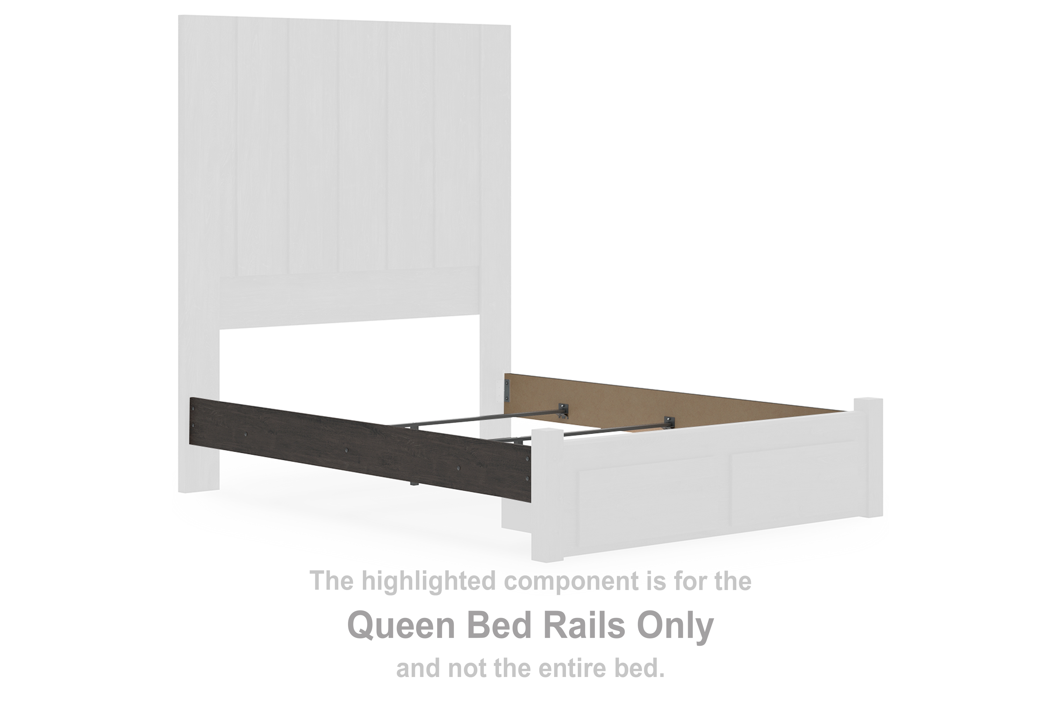 Fraluna - Queen Bed Rails - Charcoal