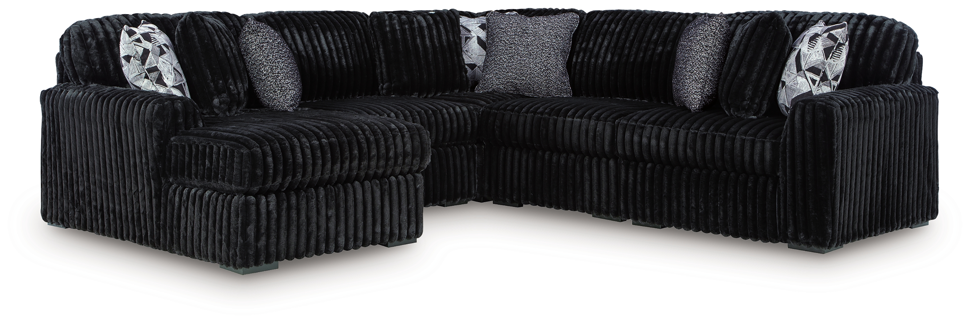 Midnight-Madness - 6-Piece Sectional With LAF Corner Chaise - Onyx