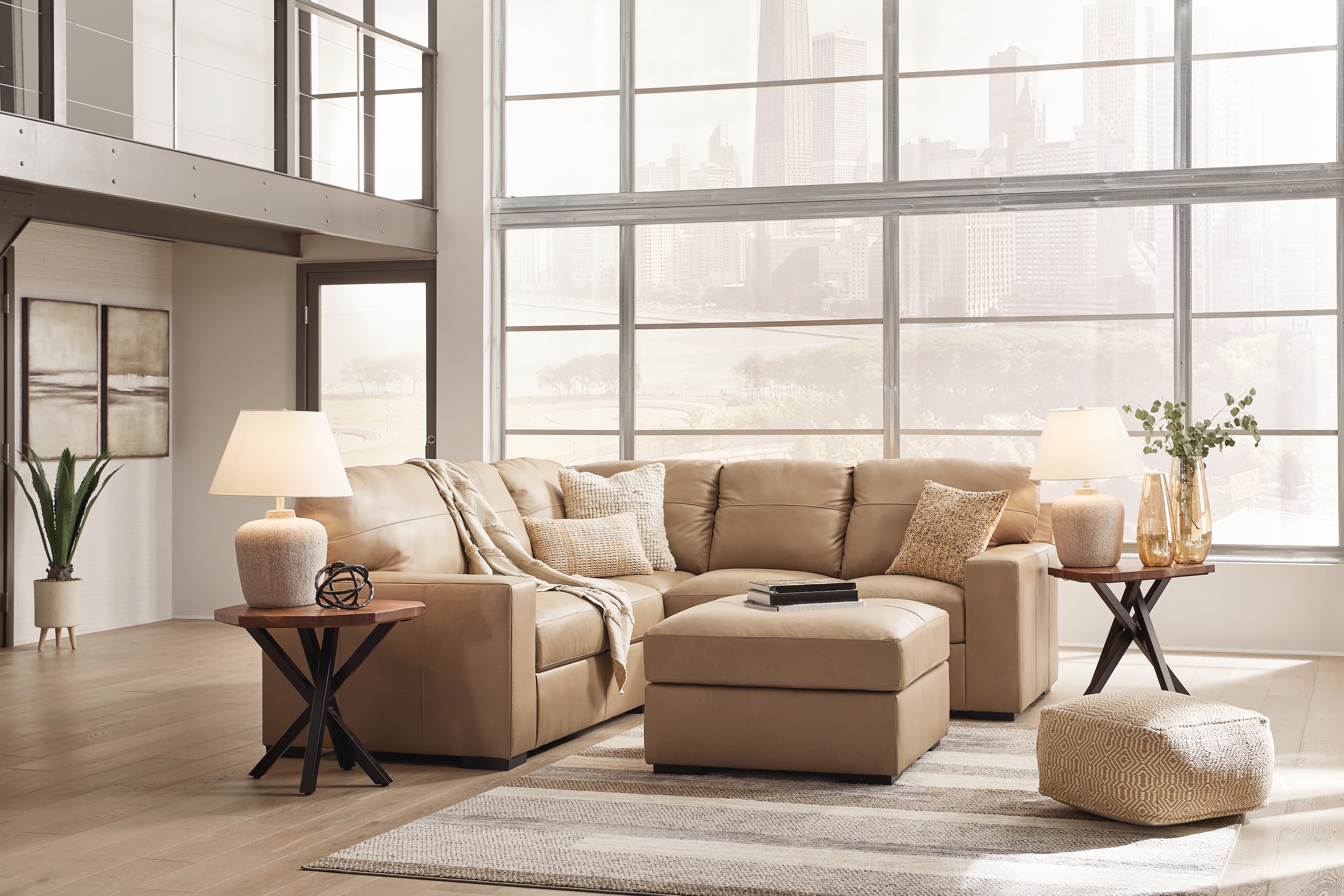 Bandon - 3 Pc. - 2-Piece Sectional With Laf Loveseat, Ottoman - Toffee