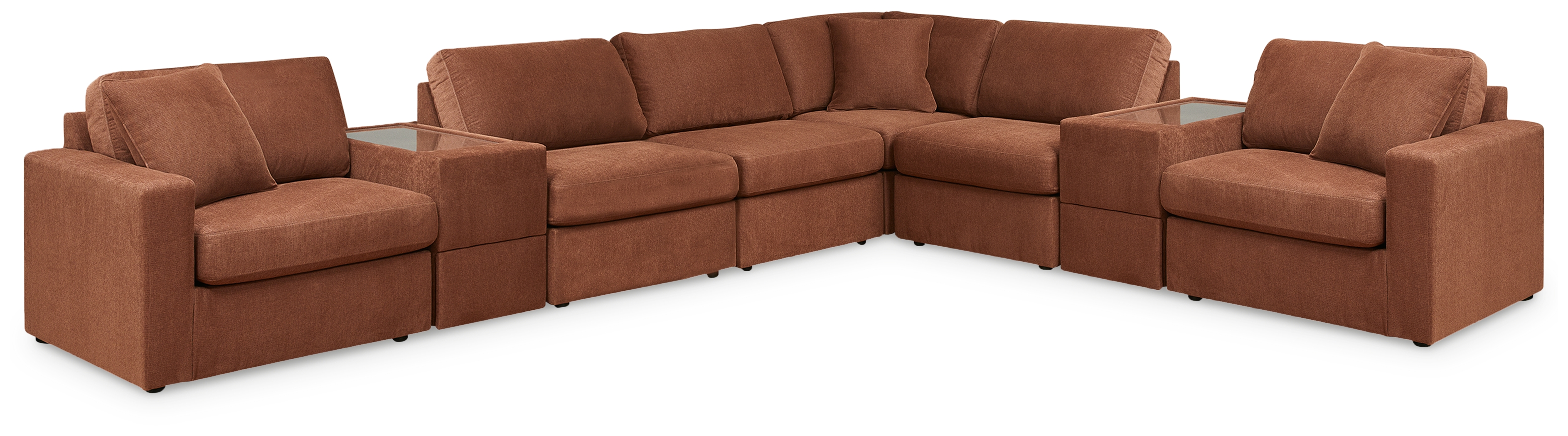 Modmax - 8-Piece Sectional  With 2 Storage Consoles - Spice