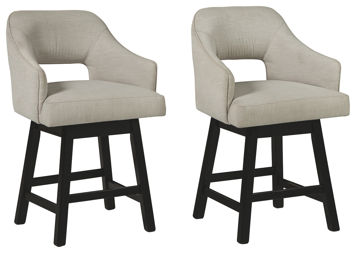 Tallenger - UPH Swivel Barstool (Set of 2) - Beige