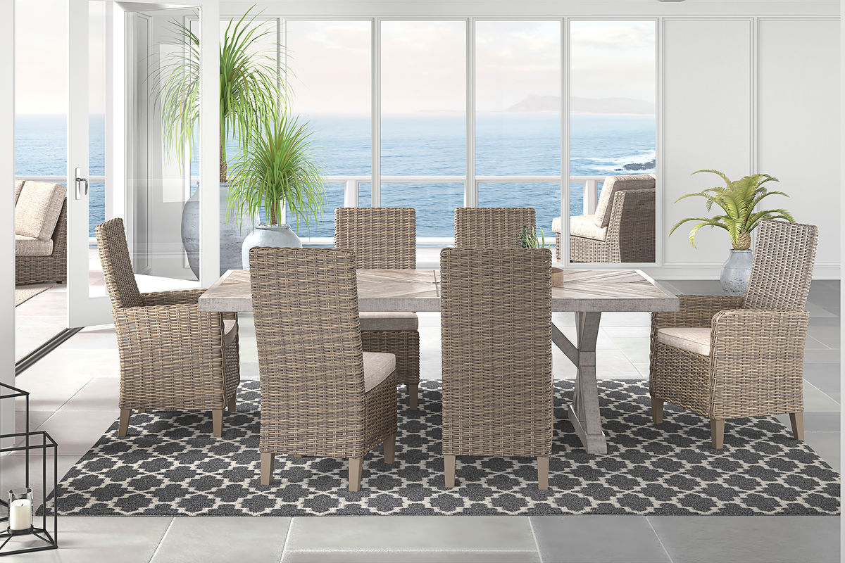 Beachcroft - 7 Pc. - Dining Set with Chairs - Beige