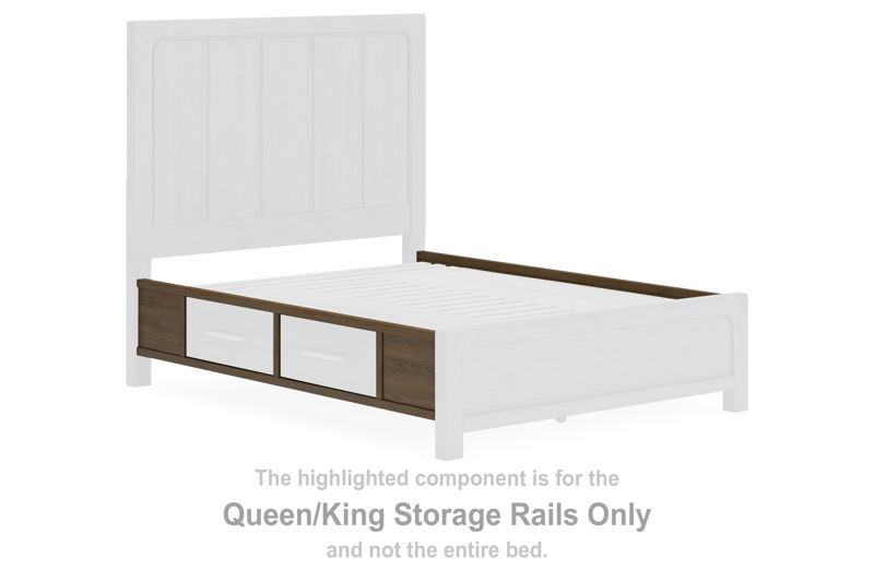 Cabalynn - Queen/ King Storage Rails - Light Brown