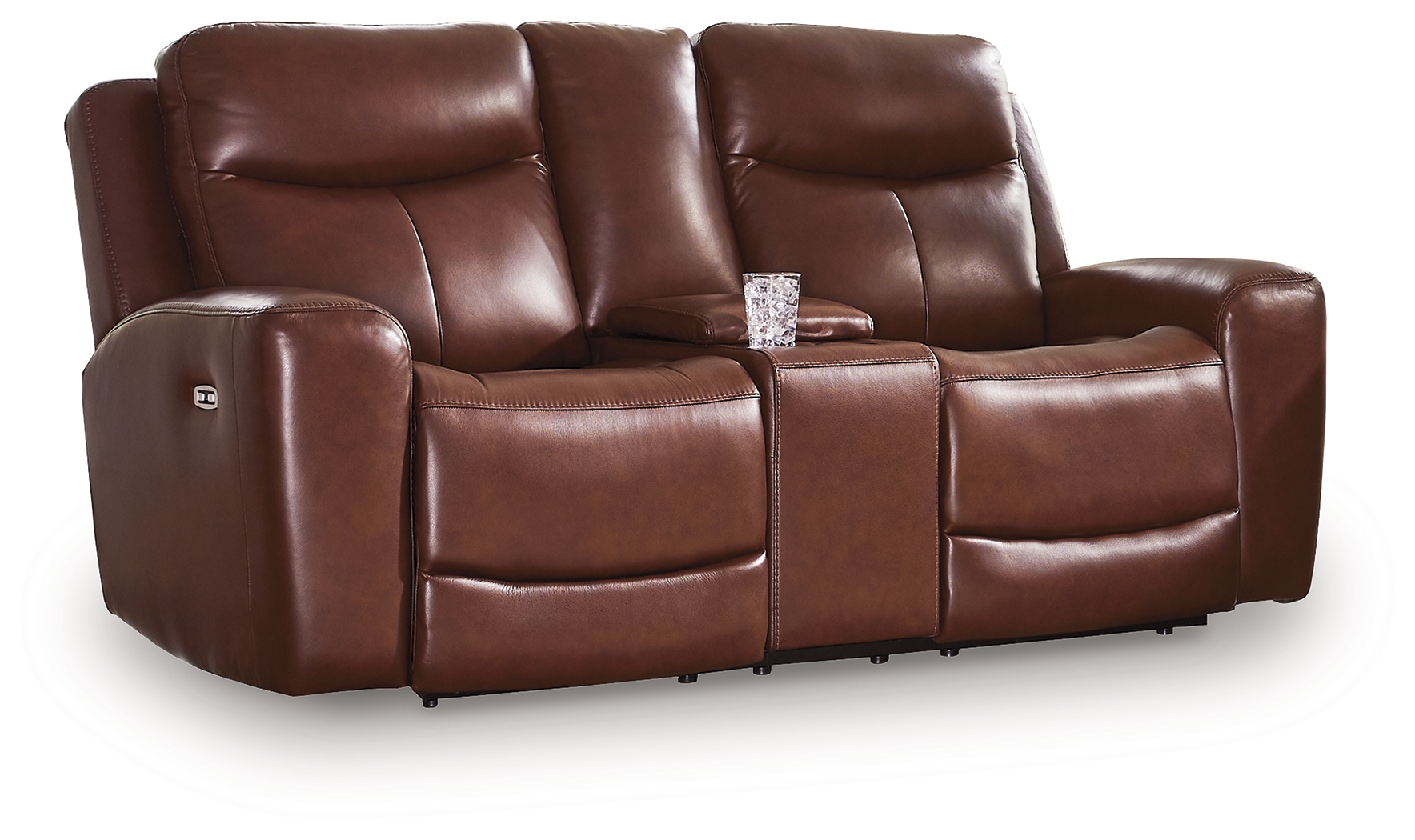 Next Move - Power Reclining Loveseat With Console / Adjustable Headrest - Mahogany