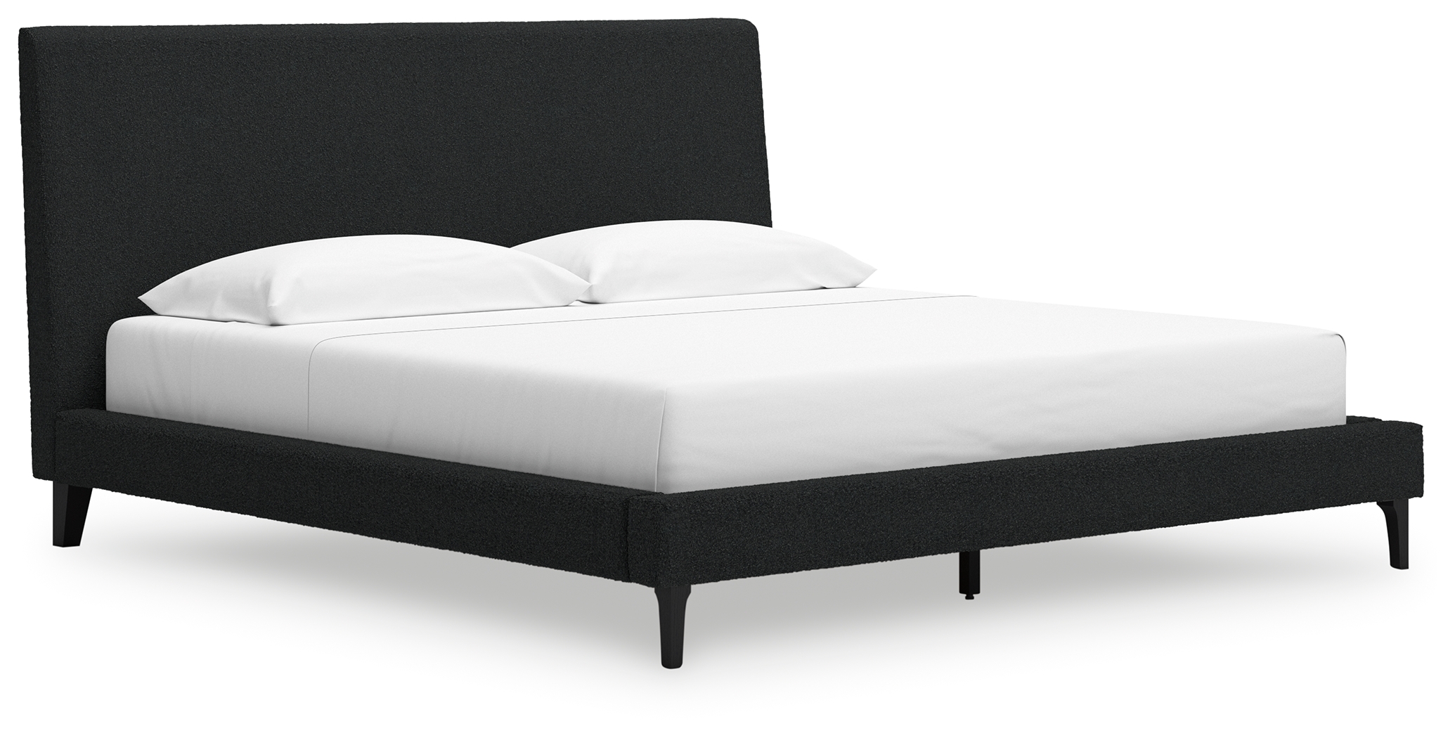 Cadmori - King Upholstered Bed With Roll Slats - Black
