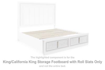 Chalanna - King/California King Storage Footboard with Roll Slats - White