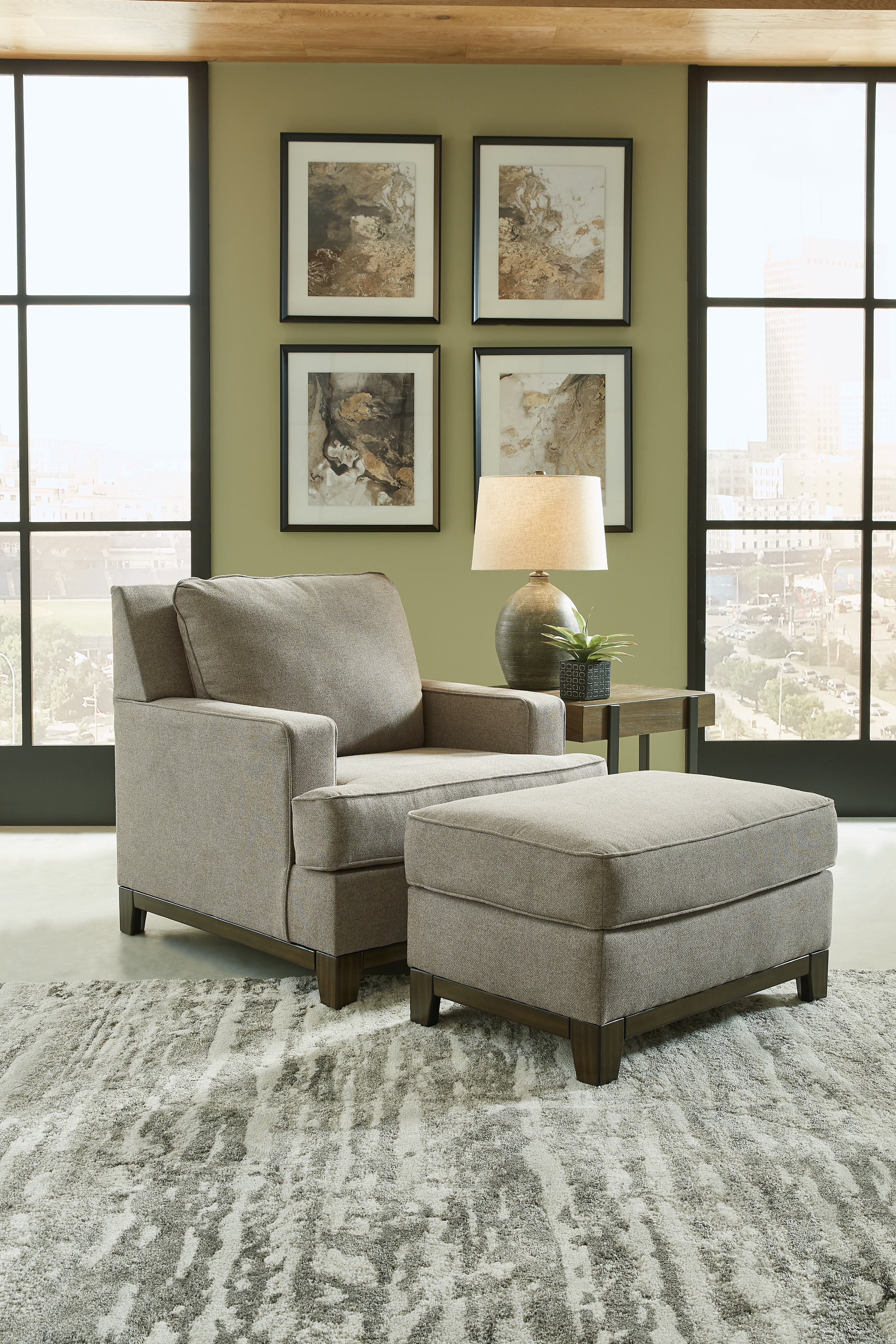 Kaywood - 2 Pc. - Chair, Ottoman - Granite
