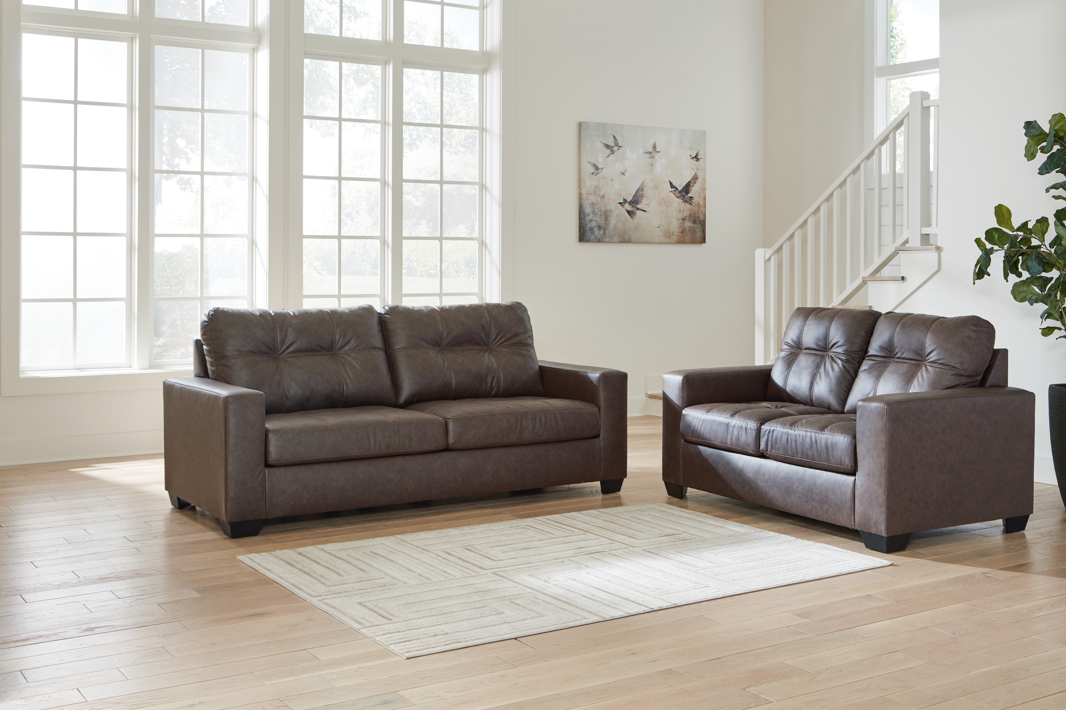 Barlin Mills - 2 Pc. - Sofa, Loveseat - Umber