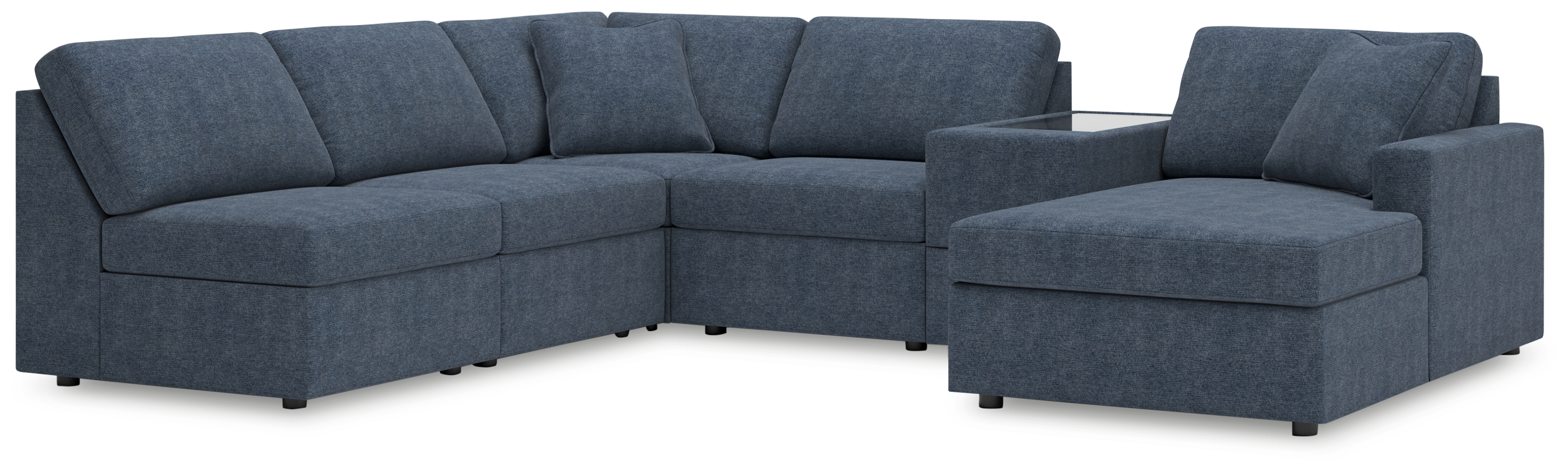 Modmax - 6-Piece Sectional With Raf Corner Chaise And Storage Console - Ink