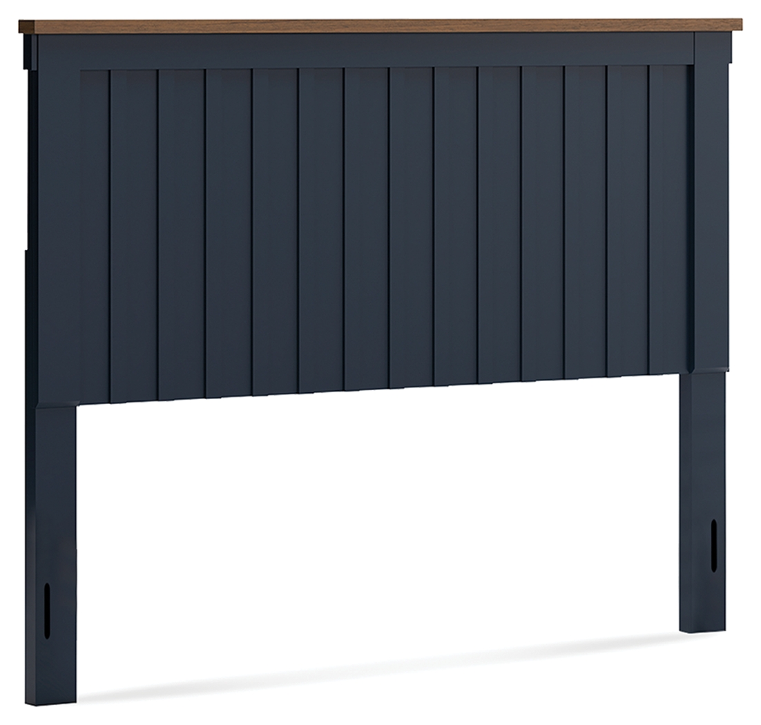 Landocken - Queen Panel Headboard - Brown / Blue