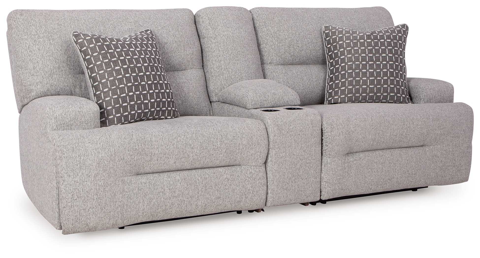 Acklen Place - 3-Piece Sectional With Storage Console - Pewter