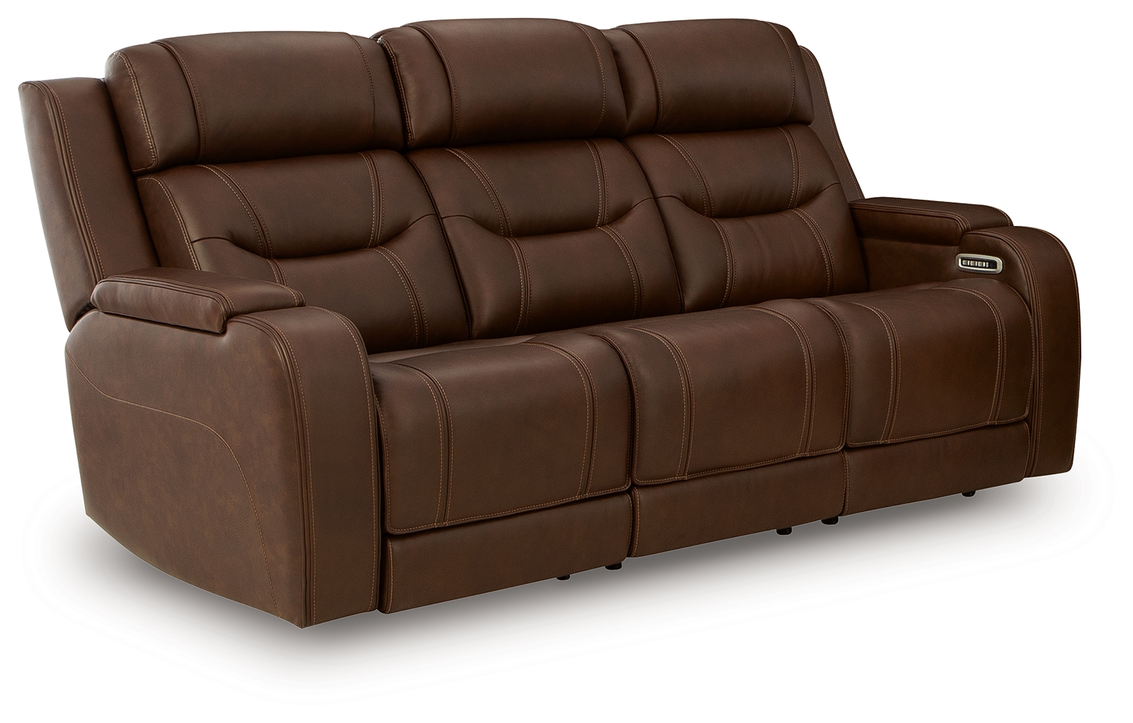Knightington - Power Reclining Sofa With Audio Seating - Brown