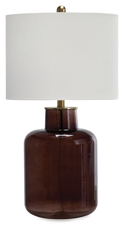 Mette - Glass Table Lamp - Brown / Gold Finish
