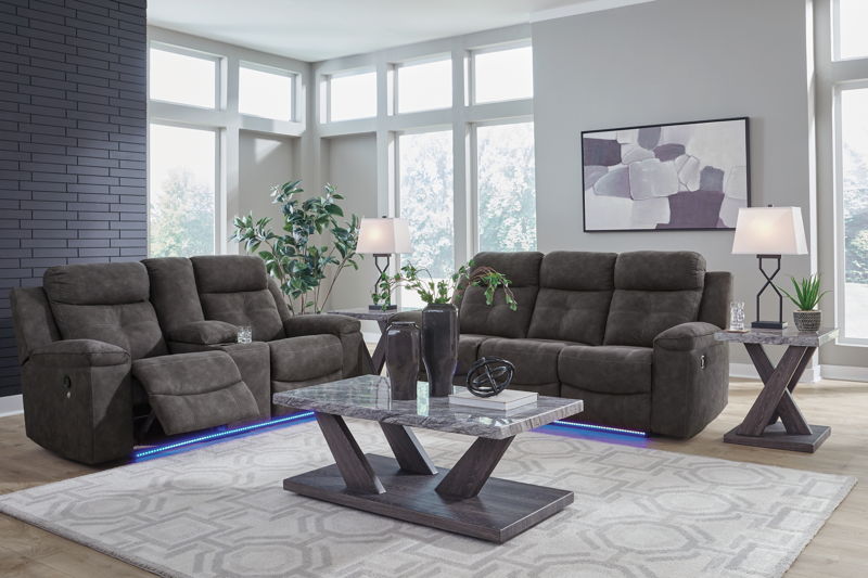 Brysonview - 2 Pc. - Reclining Sofa, Reclining Loveseat With Console - Charcoal