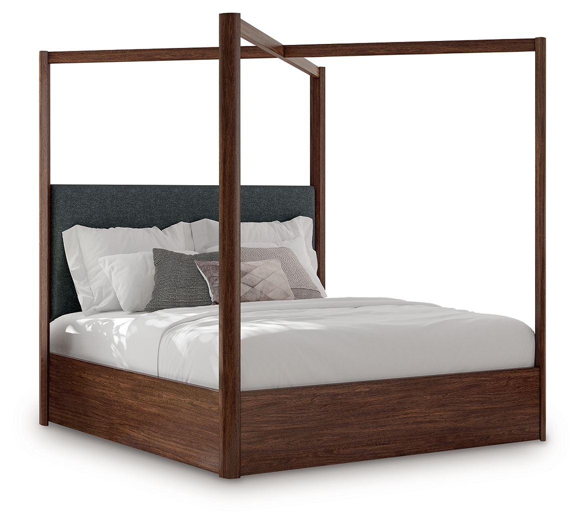 Dilenno - King Canopy Bed - Dark Brown