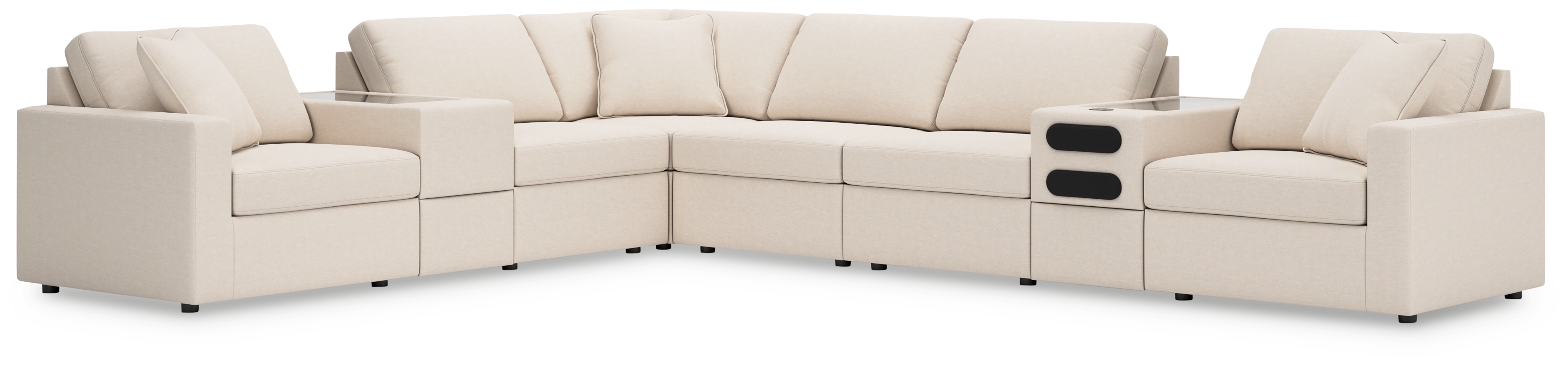 Modmax - 8-Piece Sectional With Audio And Storage Consoles - Oyster