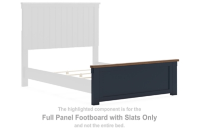 Landocken - Full Panel Footboard With Slats - Brown / Blue