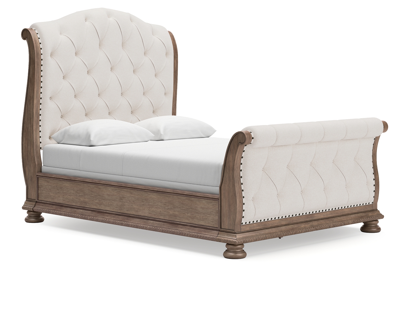 Ardenfield - Queen Upholstered Sleigh Bed - Light Brown