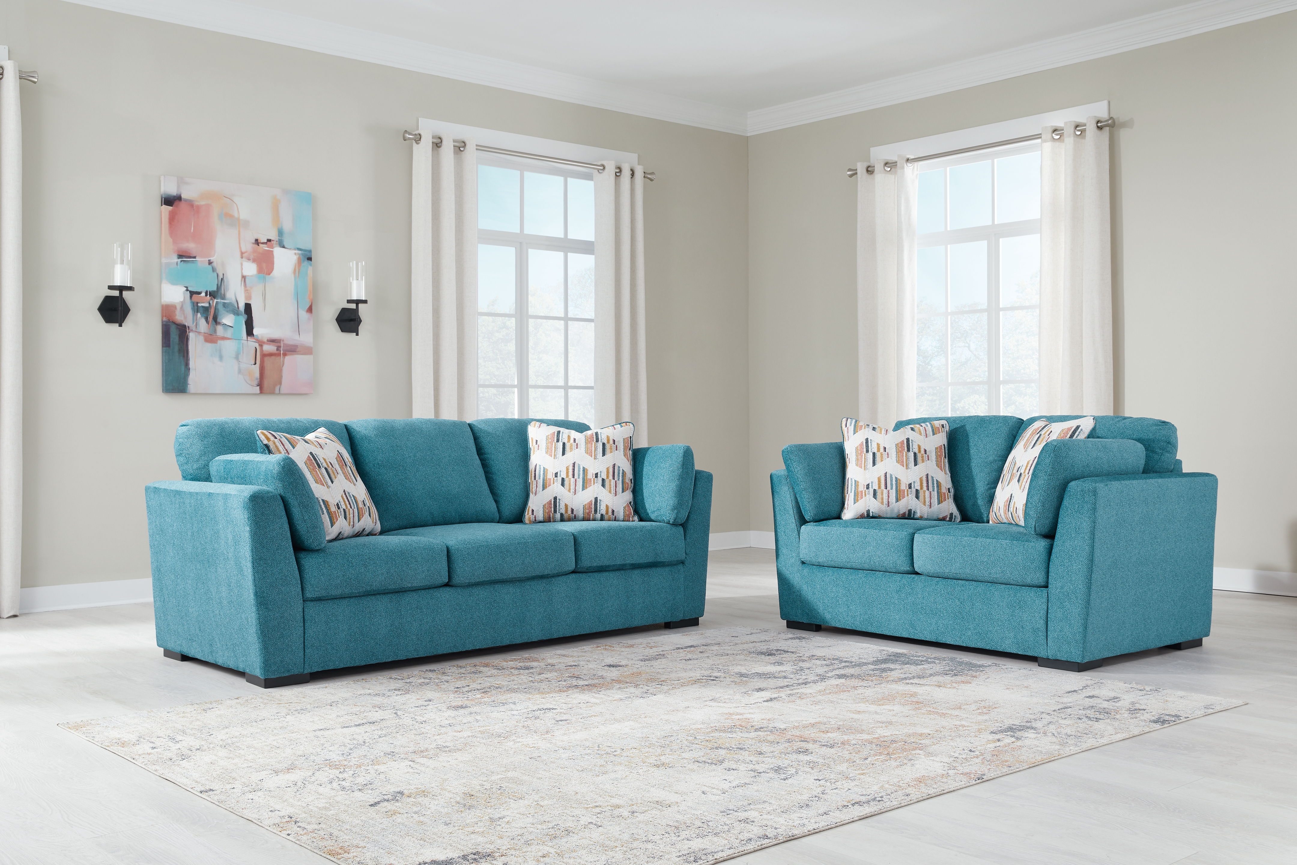 Keerwick - 2 Pc. - Sofa, Loveseat - Teal