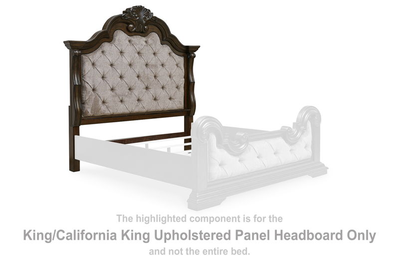 Maylee - King/ California King Upholstered Panel Headboard - Dark Brown