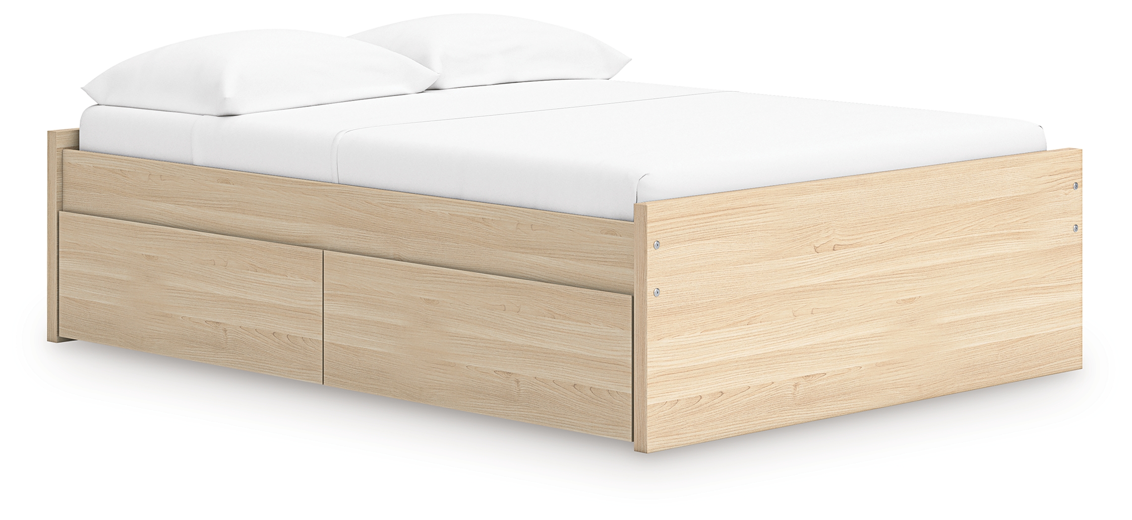 Onita - Full Platform Bed With 1 Side Storage - Natural