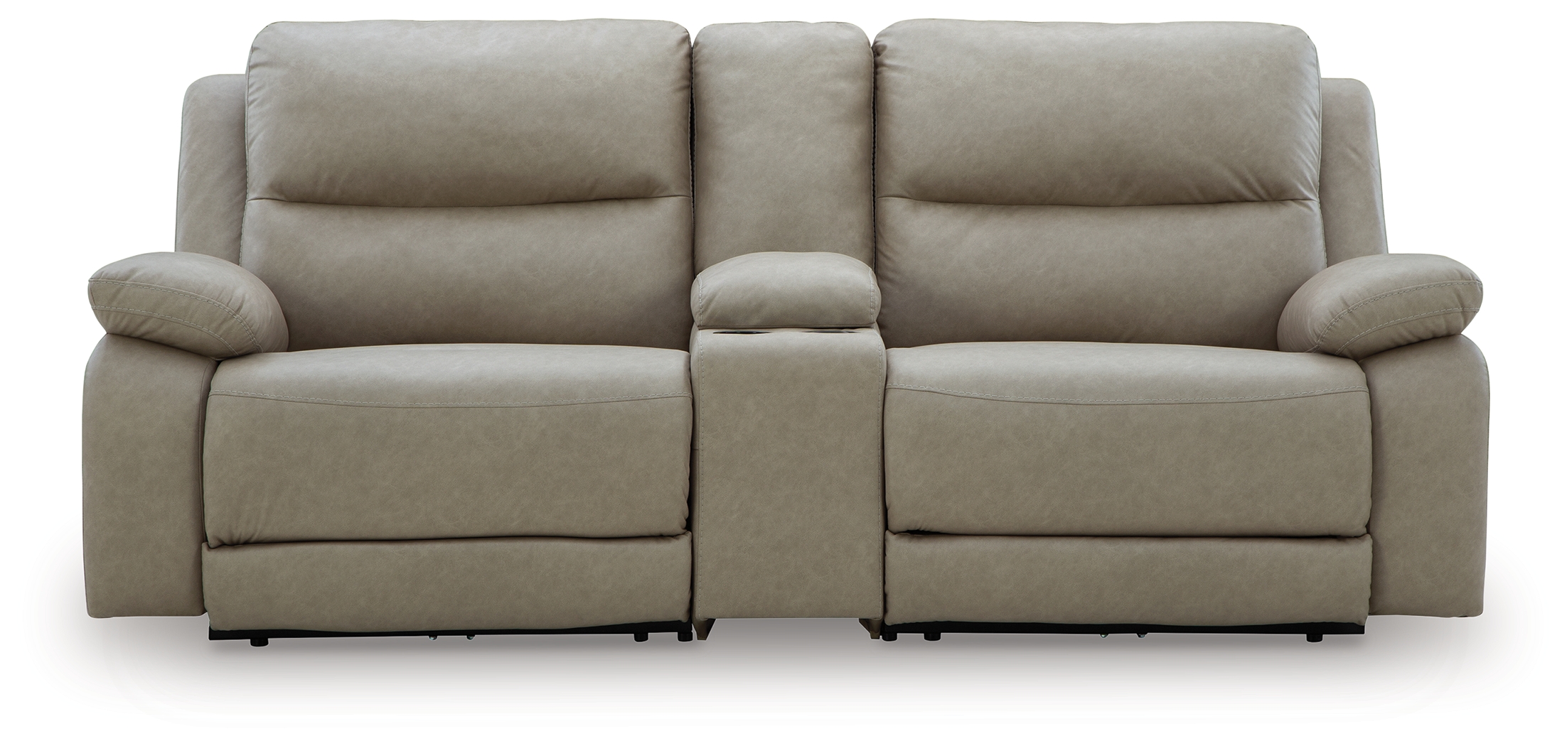 Narwhal Place - 3-Piece Power Reclining Sectional With Storage Console - Pebble