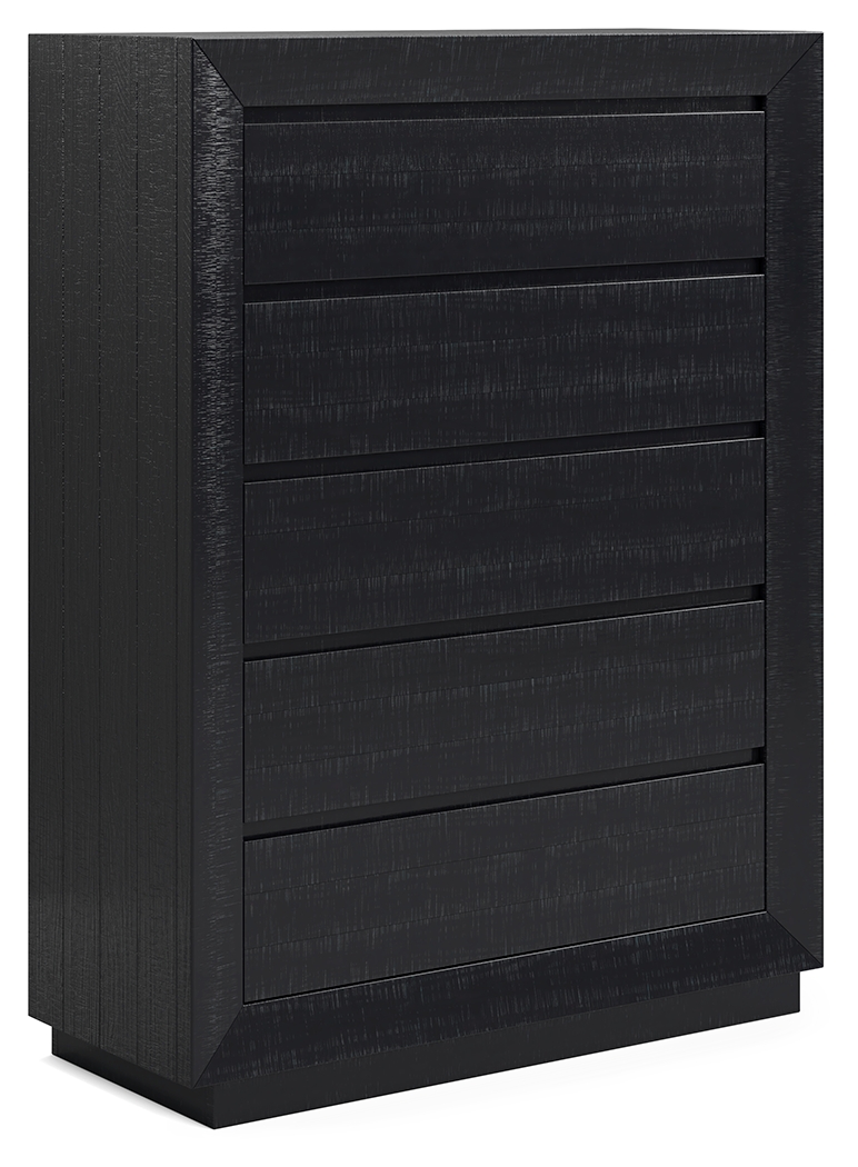 Londer - Five Drawer Chest - Black