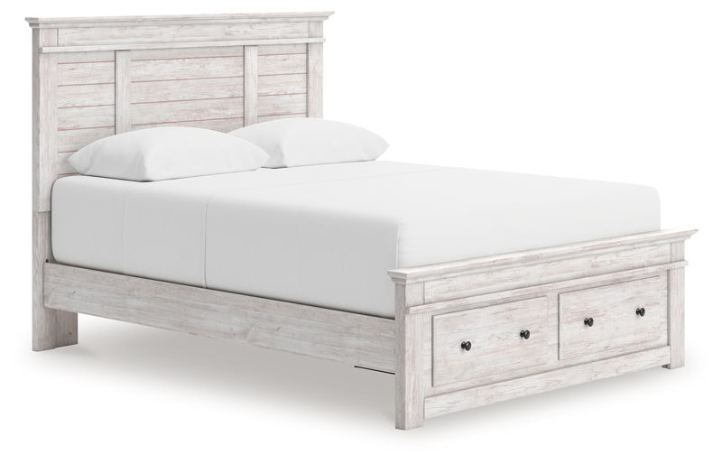 Makidern - Panel Storage Bed With Storage Footboard