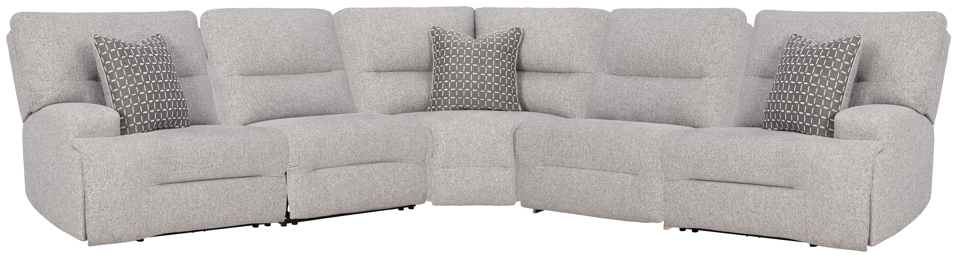 Acklen Place - 5-Piece Power Reclining Sectional - Pewter