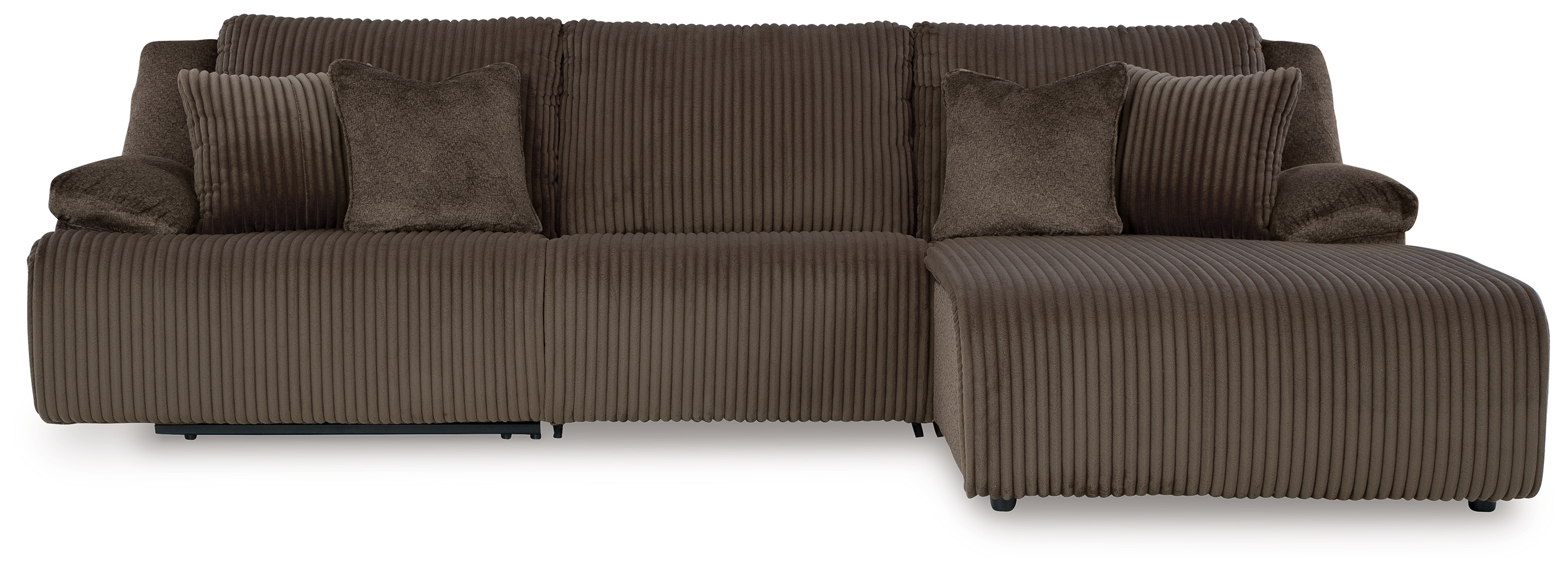Top Tier - 3-Piece Reclining Sectional Sofa With Raf Chaise - Chocolate