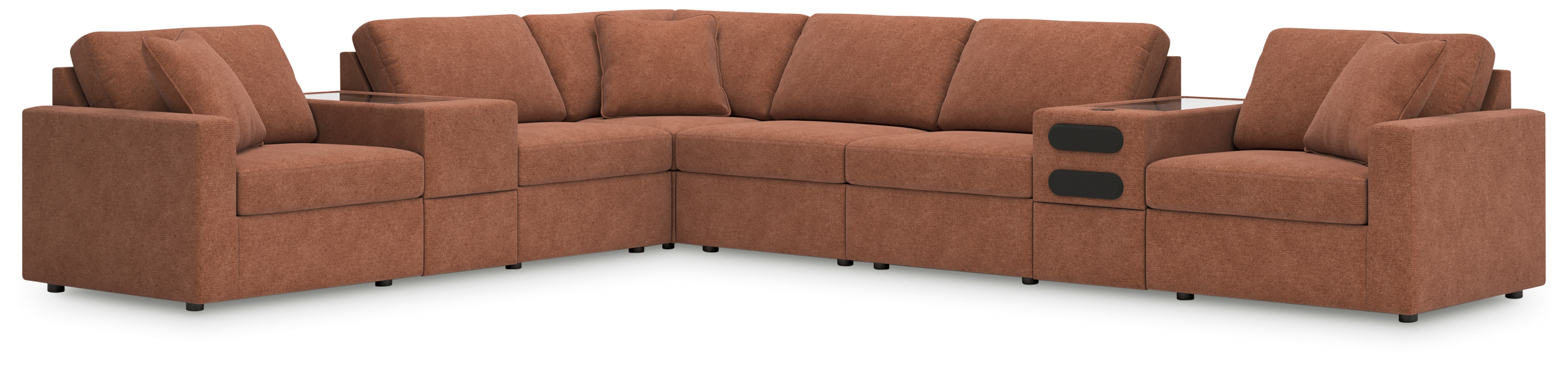 Modmax - 8-Piece Sectional With Audio And Storage Consoles - Spice
