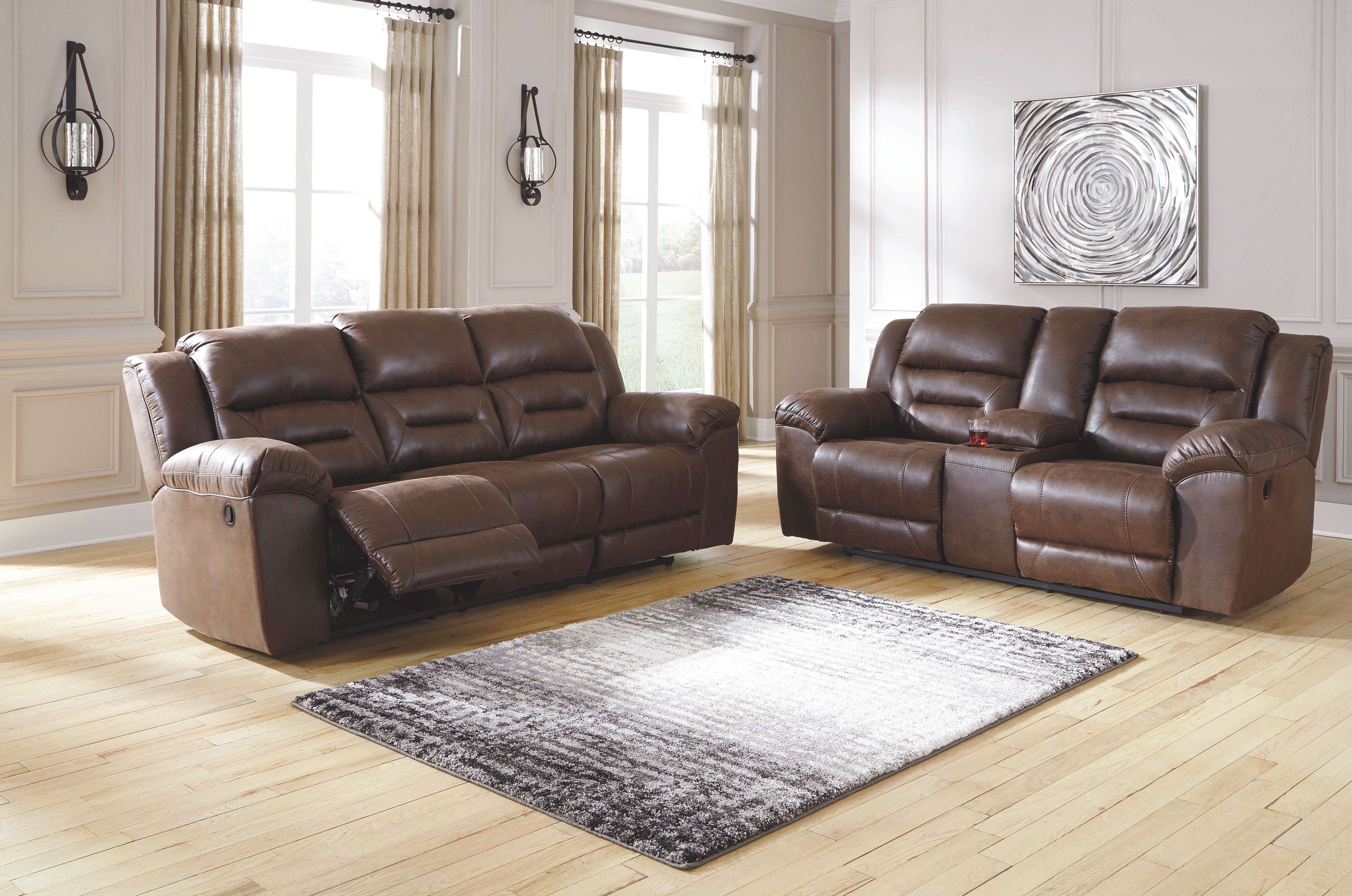 Stoneland - 2 Pc. - Reclining Sofa, Loveseat - Chocolate
