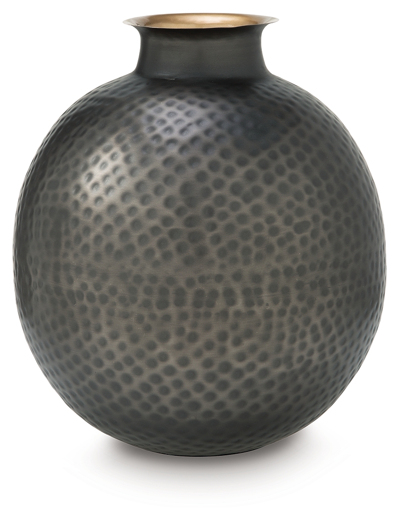 Woody - Vase - 14" - Pewter / Gold Finish