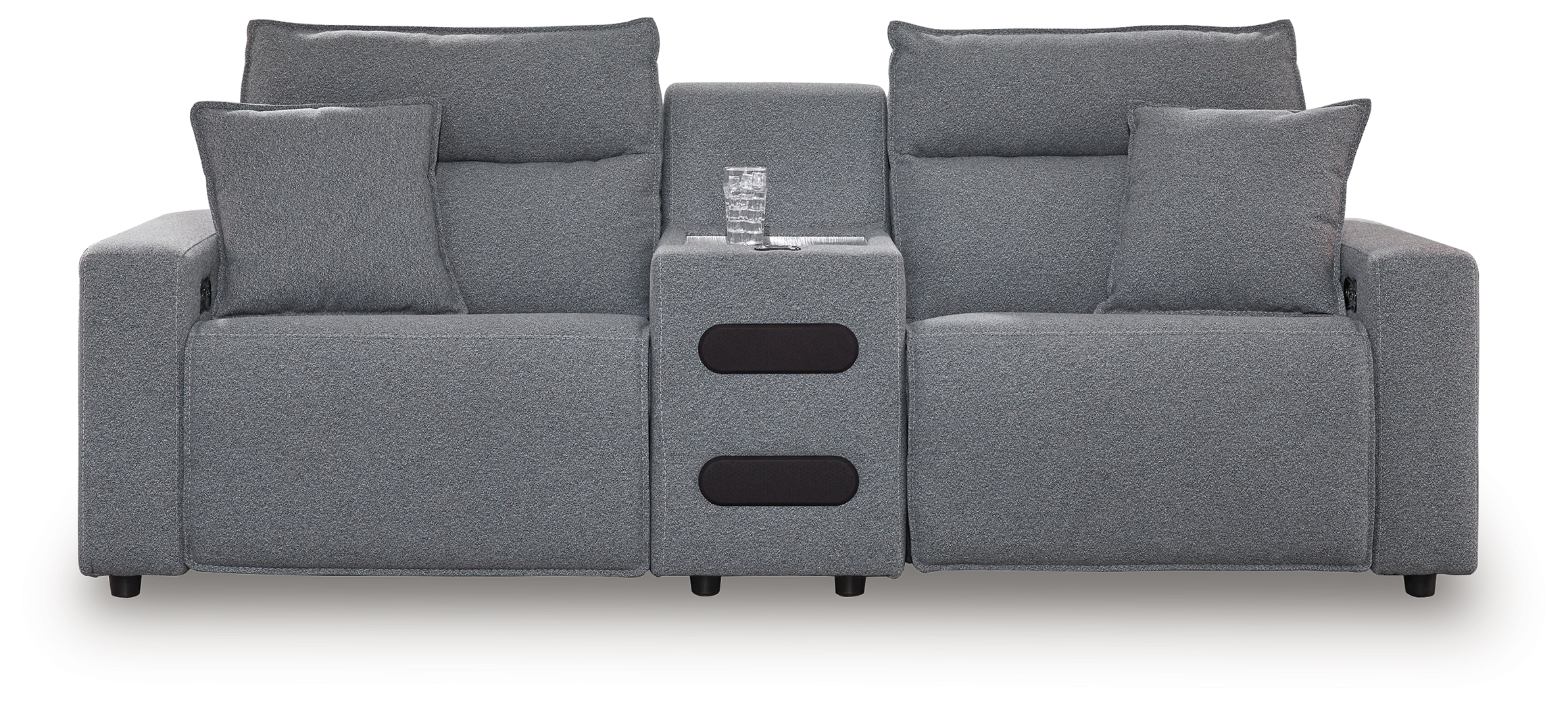 ModMax II - 3-Piece Power Reclining Sectional With Audio Console - Salt And Pepper