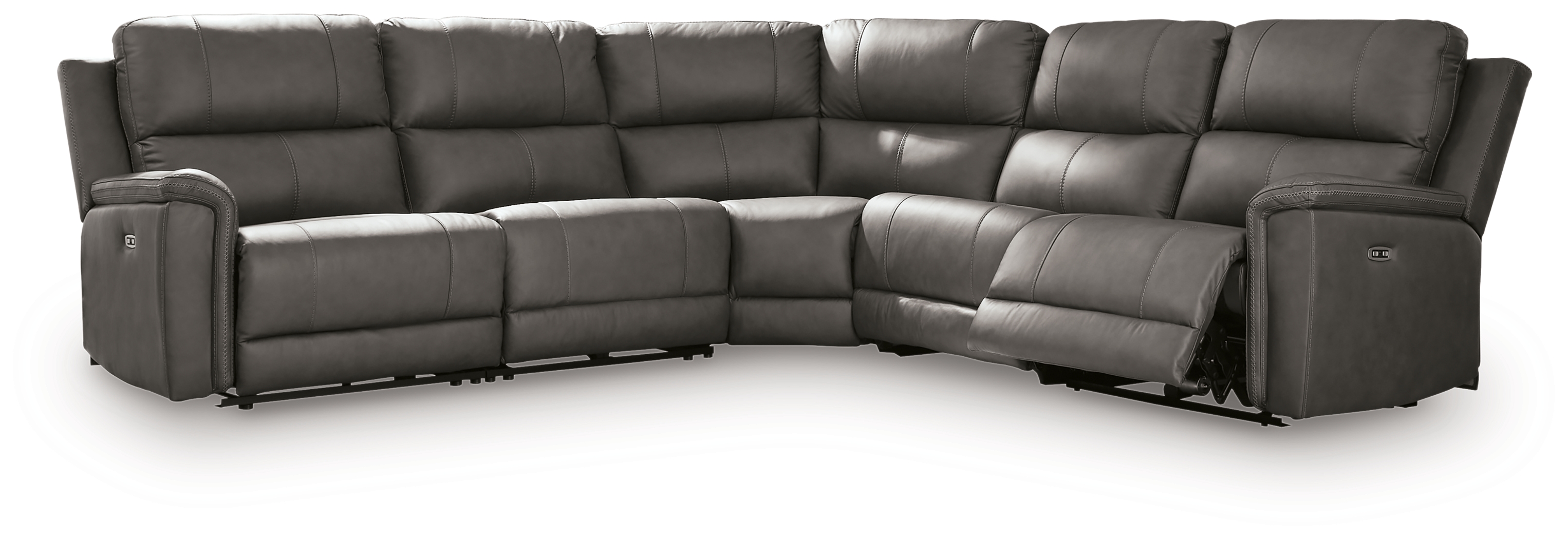 Bleckley - 5-Piece Power Reclining Sectional With RAF And LAF Recliners - Anchor