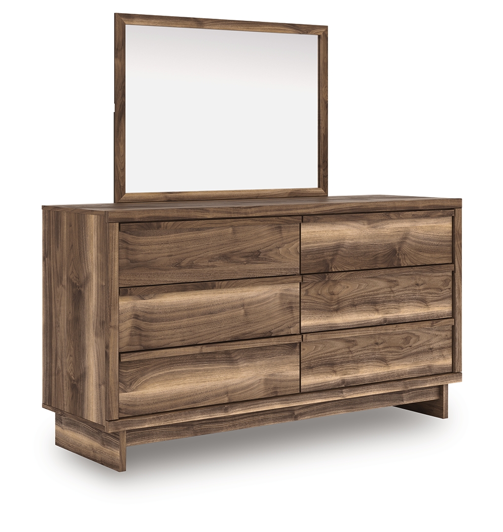Chirason - Six Drawer Dresser And Mirror - Brown