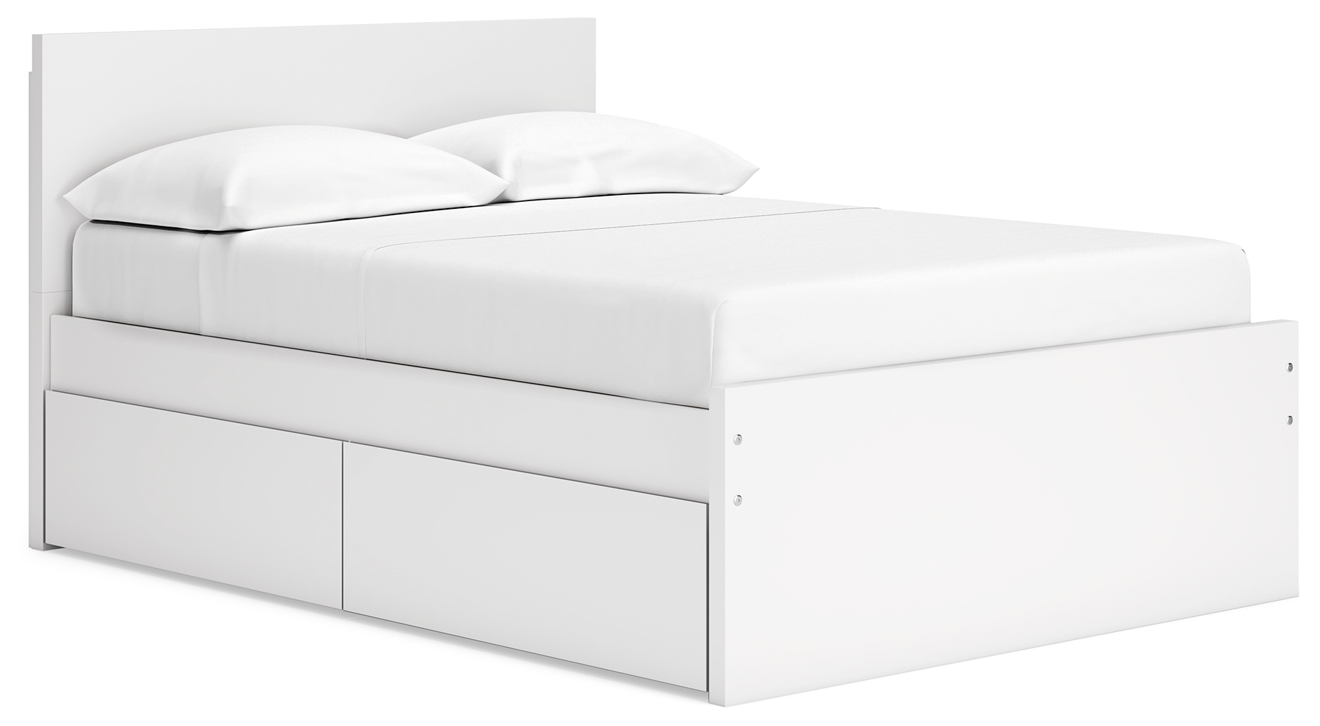 Onita - Full Panel Platform Bed With 1 Side Storage - White